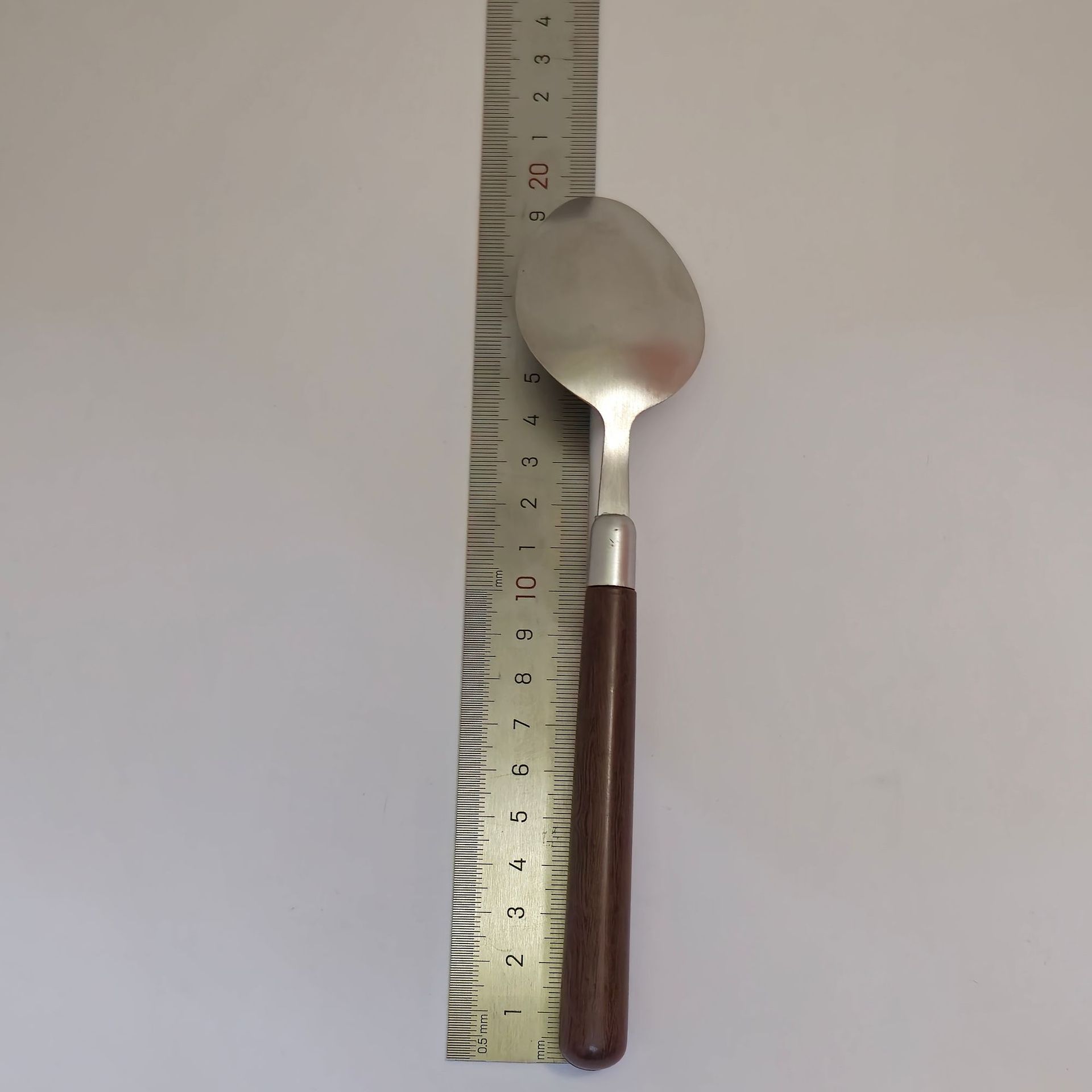 仿胡桃木柄简约质感不锈钢勺子叉子套装家用西餐餐勺高颜值餐具详情11