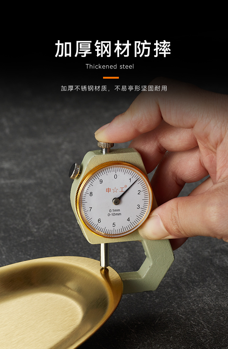 Stainless steel Western-style steak grill plate, golden sushi sashimi plating handle, pizza plate, stainless steel baking plate pic 3