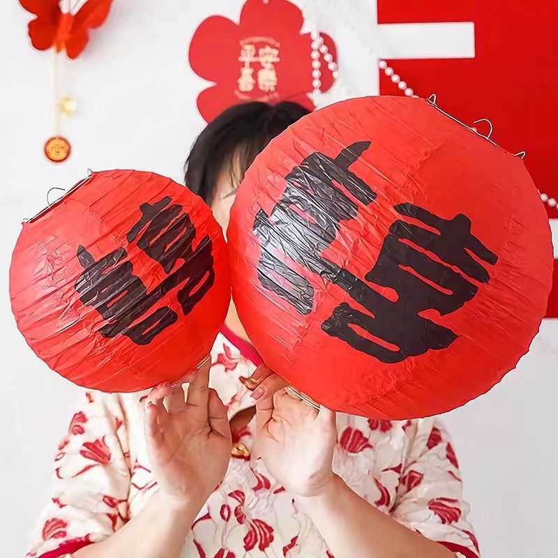 结婚红色喜字灯笼中式婚礼树挂摆件新娘拍照道具布置装饰挂件批发详情4