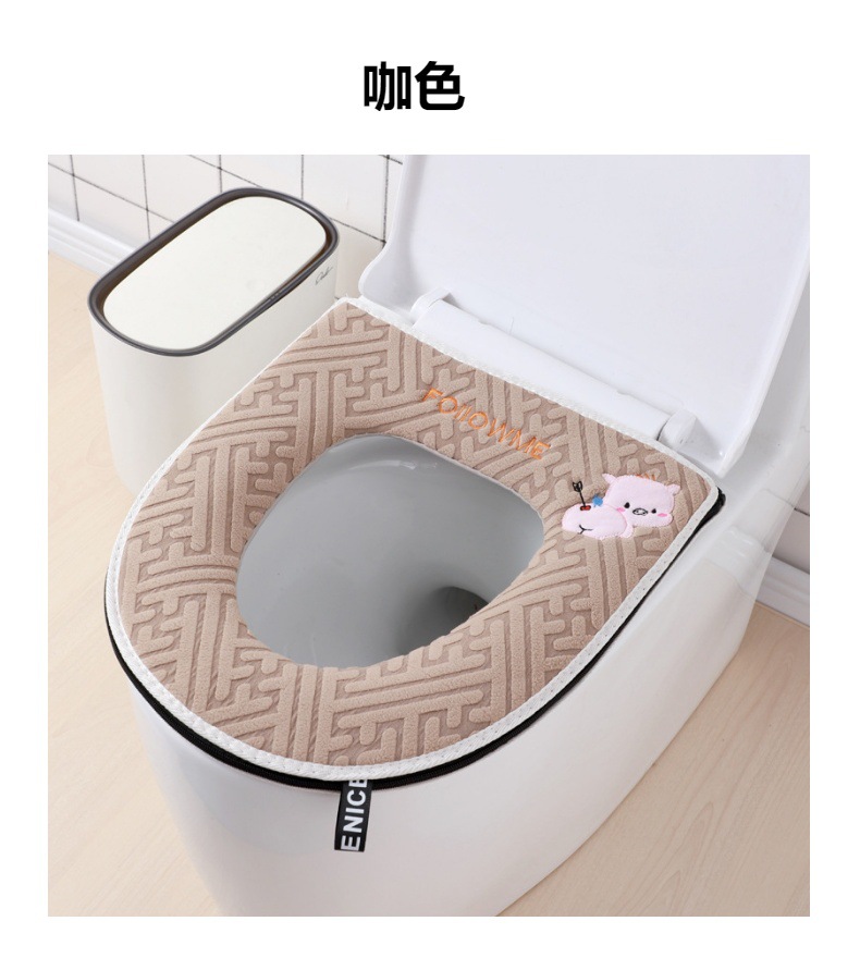 马桶垫家用四季通用加厚毛绒马桶坐垫拉座便器垫防水马桶套坐便套0358详情14
