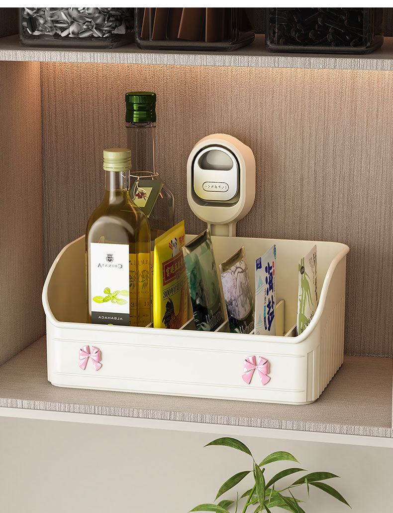 吸盘置物架壁挂卫浴收纳盒厨房免安装化妆品化妆盒美妆彩妆收纳架详情14