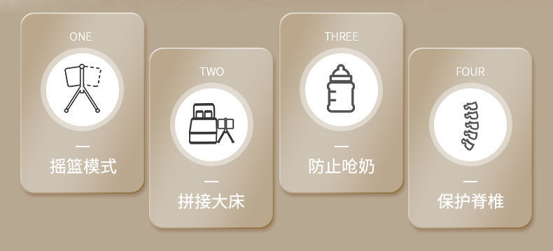 多功能可折叠婴儿床可移动便携式新生儿摇篮床欧式宝宝床拼接大床详情2