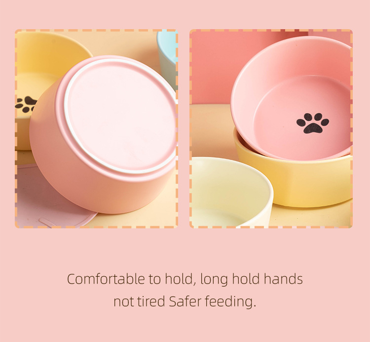 Large-capacity pet ceramic bowl, simple matte underglaze color dog food bowl, cat bowl and dog bowl, universal, easy to clean and anti-tipping pic 13