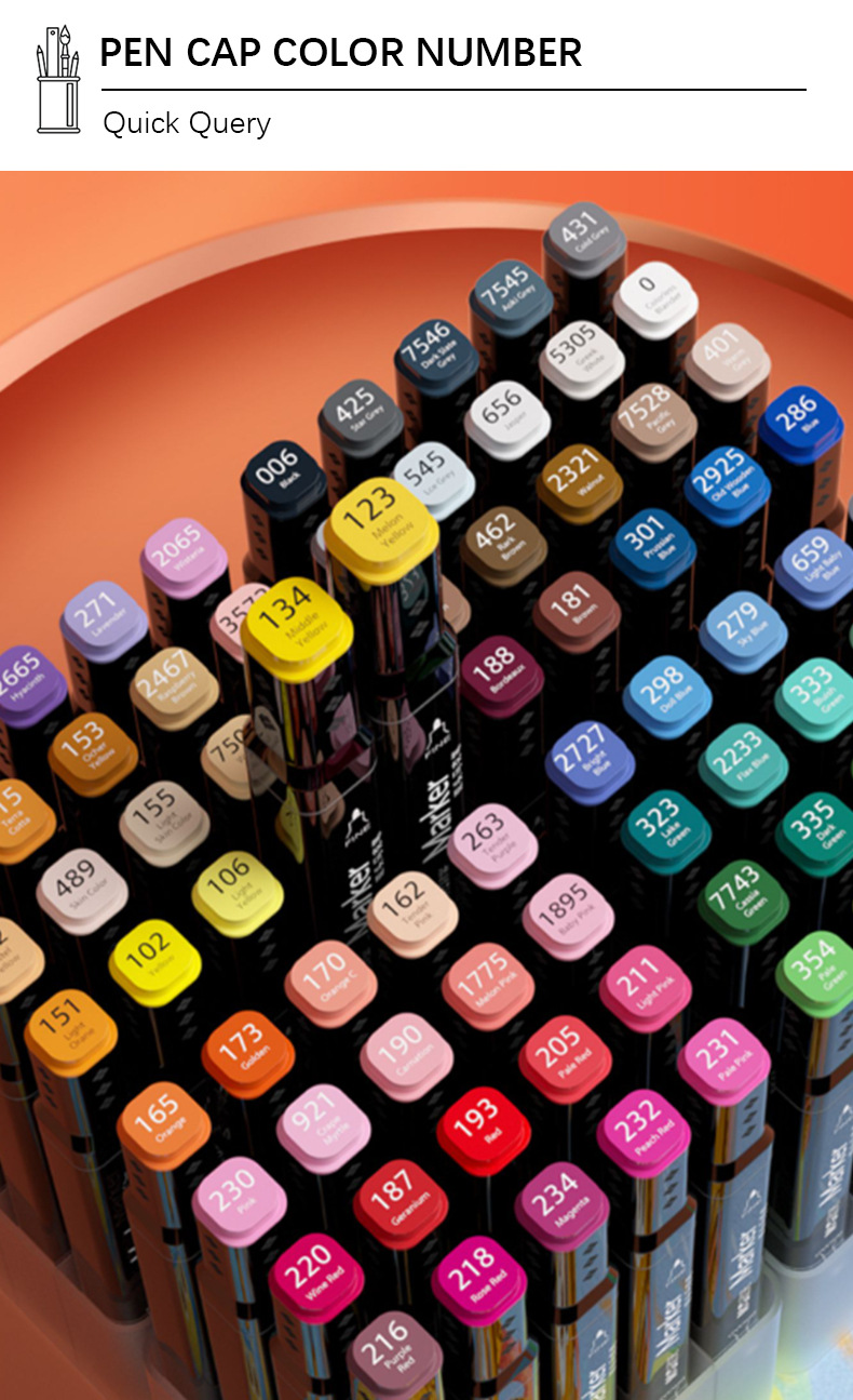 24-color New student Black Art washable Marker Pen, Colorful double-pointed note-taking pen for children Marcador pic 7