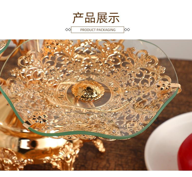 欧式玻璃水果盘创意客厅糖果盆双层三层四层茶几家用酒店KTV摆件详情10
