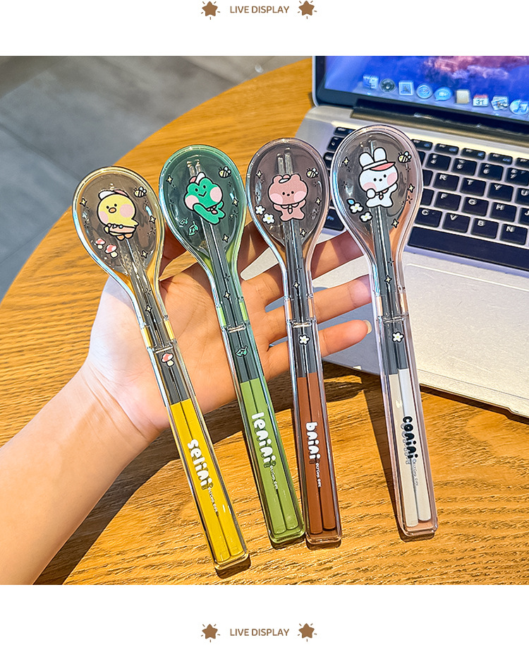 不锈钢筷子勺子套装小学生餐勺便携餐具收纳盒一人一筷上班筷新款详情7