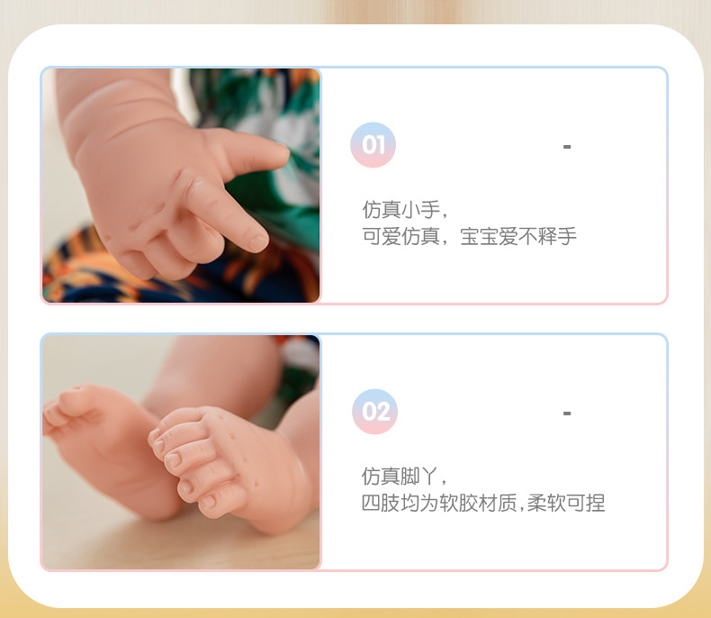 50cm cross-border simulation baby rebirth doll, African black kid, cute curly hair, vinyl companion toy doll wholesale pic 23
