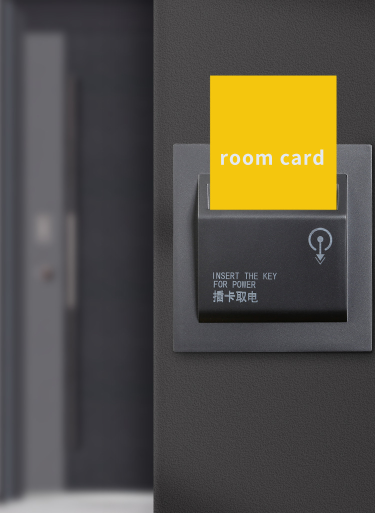 英文版外贸专供酒店86型墙壁高频插卡取电开关面板 进门取电开关详情6