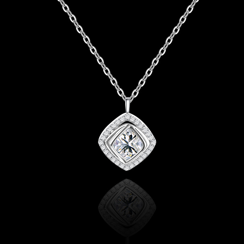 S925 All-silver Swan Kiss Heart Necklace for Women, 26 new style gourd pendant love bouquet necklace pic 6