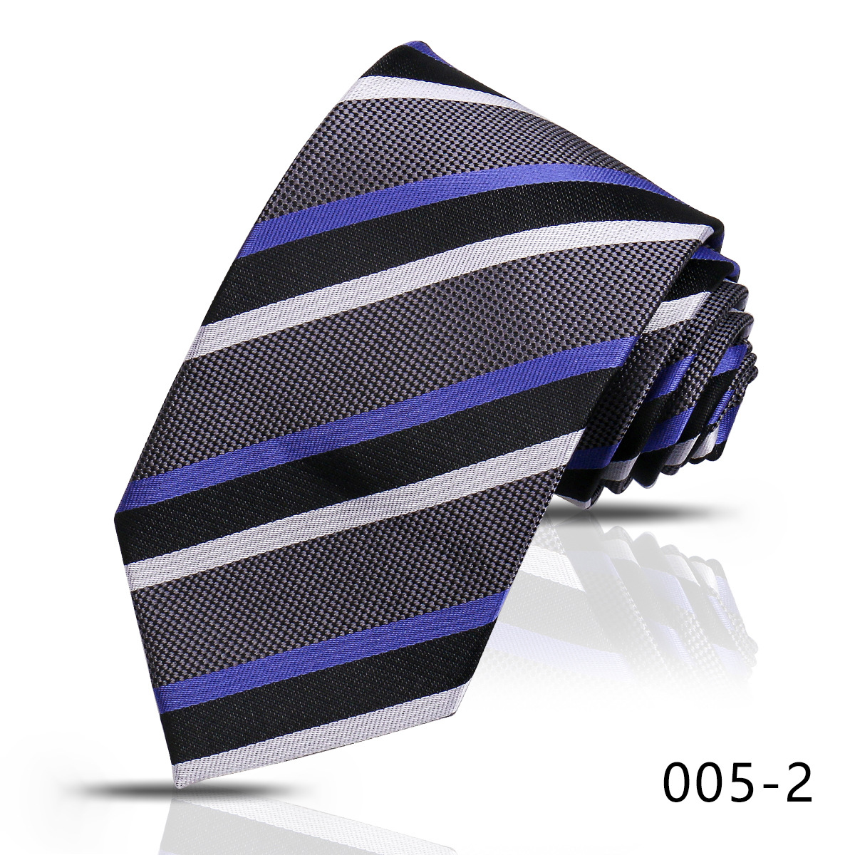 男士商务职业条纹领带8CM高级感蓝色藏青手打衬衣搭配嵊州现货详情16