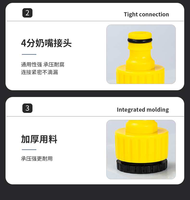 厂家大量供应高品质新款4分6分塑料标准节螺纹接头详情4