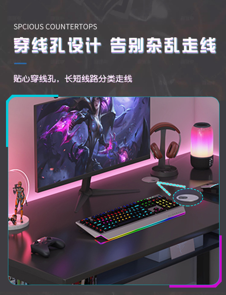 Computer desk, desktop desk, simple and modern office desk, home writing desk, bedroom simple e-sports desk, student desk pic 8