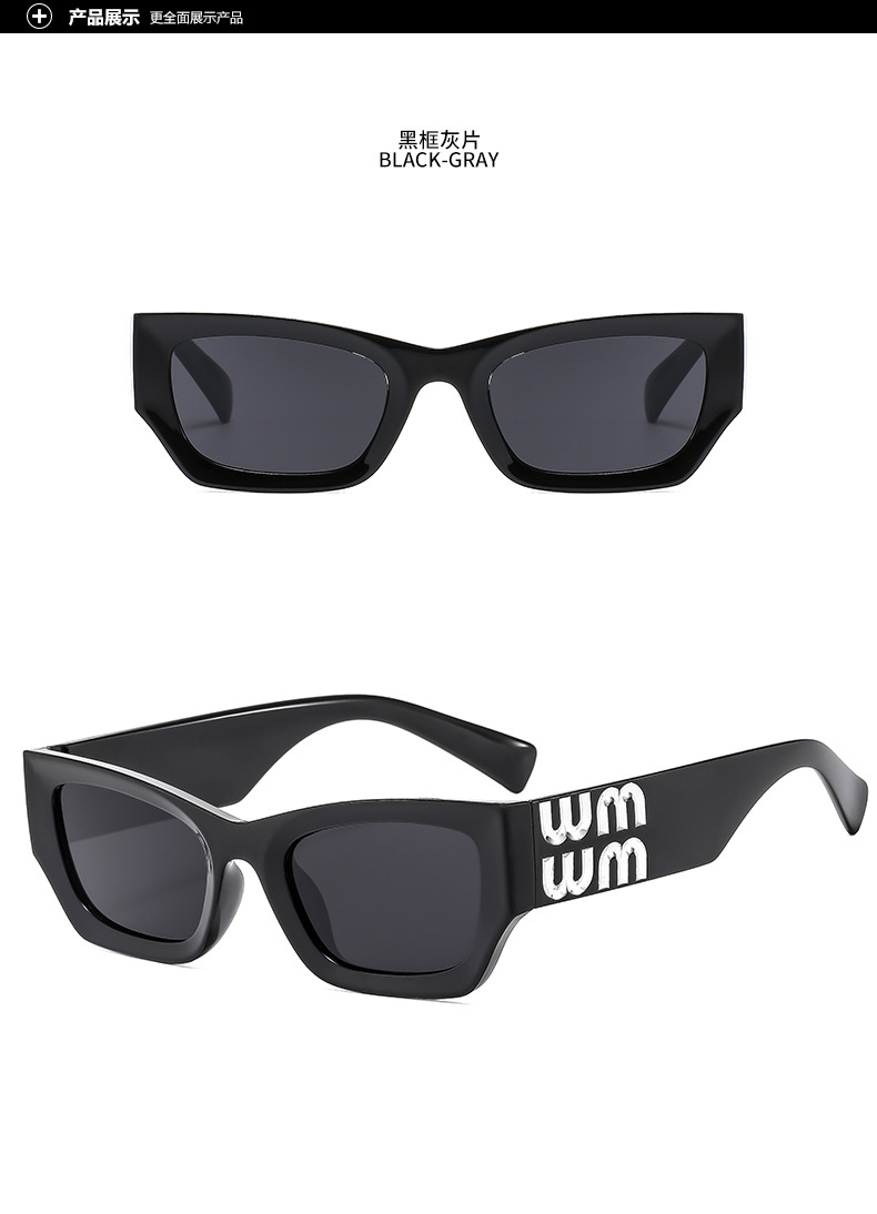韩版高档猫眼谬家字母墨镜辣妹欧美风高级感复古太阳镜女百搭眼镜详情8