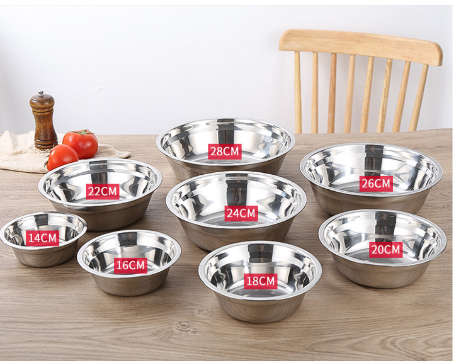 Direct sales of food-grade soup bowls, extra-thick stainless steel soup bowls, household vegetable washbasins and washbasins, pet logo gifts available upon request pic 5