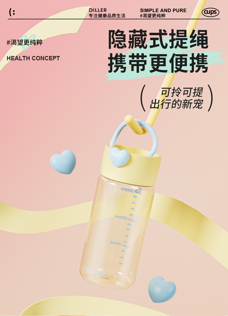 随行ppsu水杯耐摔产检便携直饮水杯耐高温大容量成人刻度杯塑料杯详情7