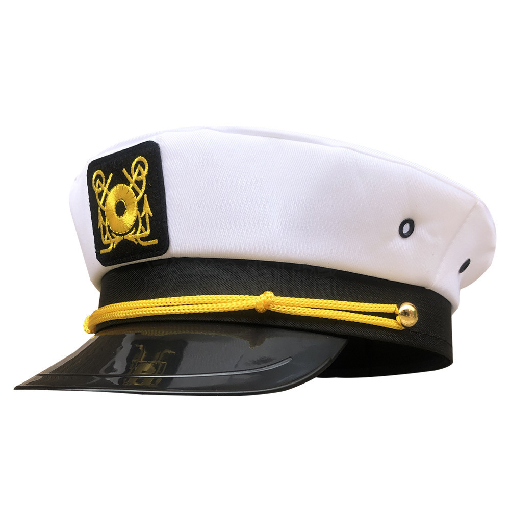 Embroidered navy caps for export, European and American style flat-topped military caps, wholesale of caps, party sailor caps, underwear and accessories pic 7