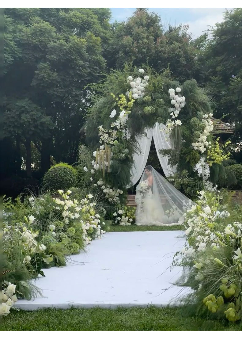 白绿色森系仿真花婚庆用花绿色地排花材婚礼仿真绿植户外假花布置详情9