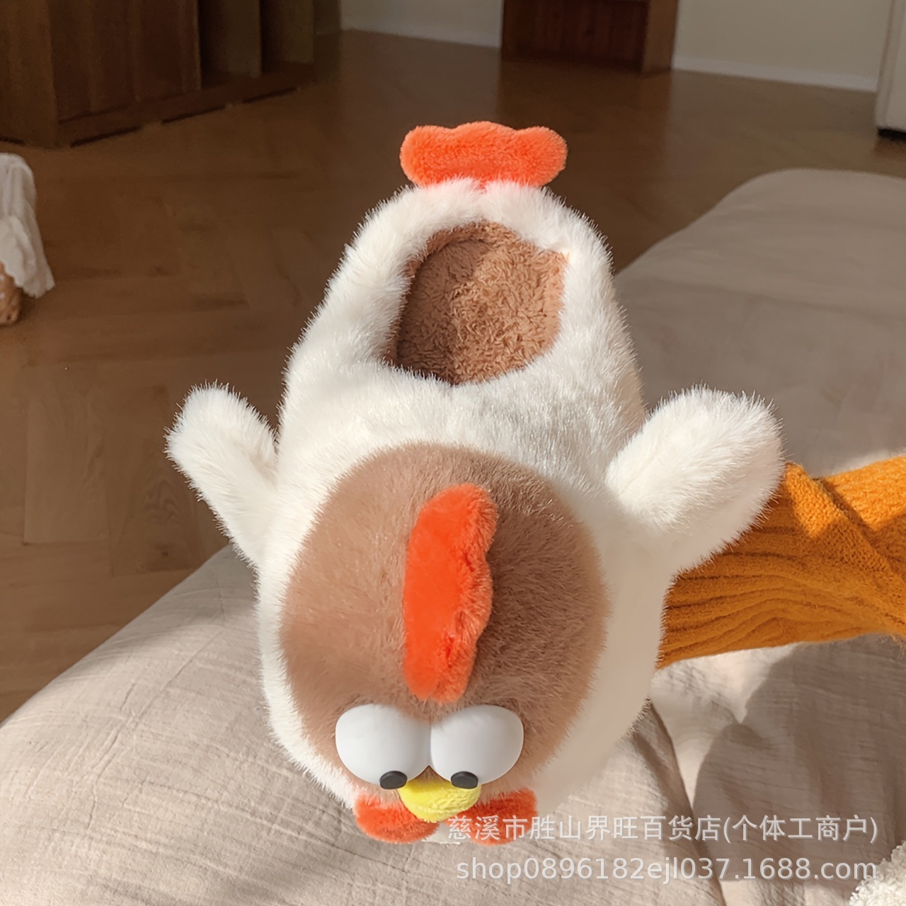 爆款大公鸡棉拖鞋冬季卡通可爱男童女童保暖防滑居家小孩毛绒拖鞋详情10