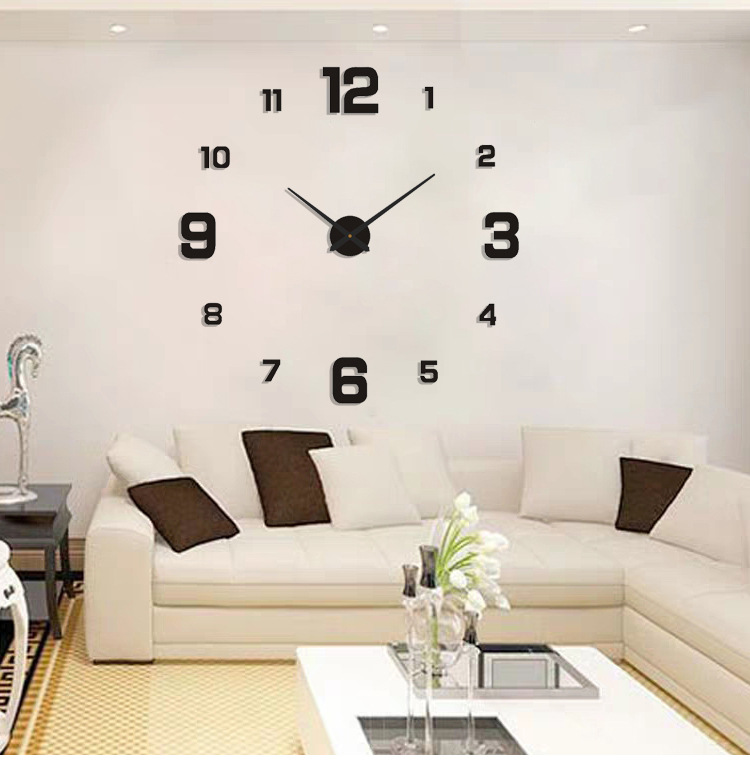 European-style simple large-sized luminous silent clock diy three-dimensional digital wall clock for living room and bedroom digital wall clock pic 20