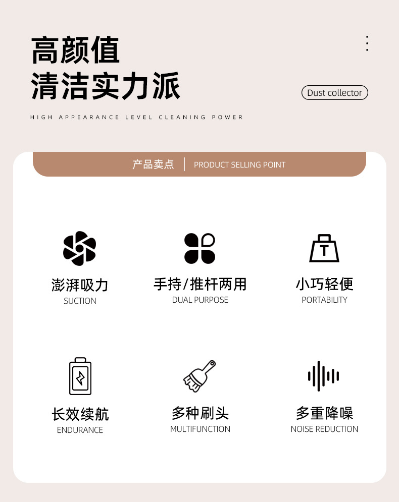吸尘器家用手持便携车载充电电动无线吸尘器礼品批发一件起批跨境详情5