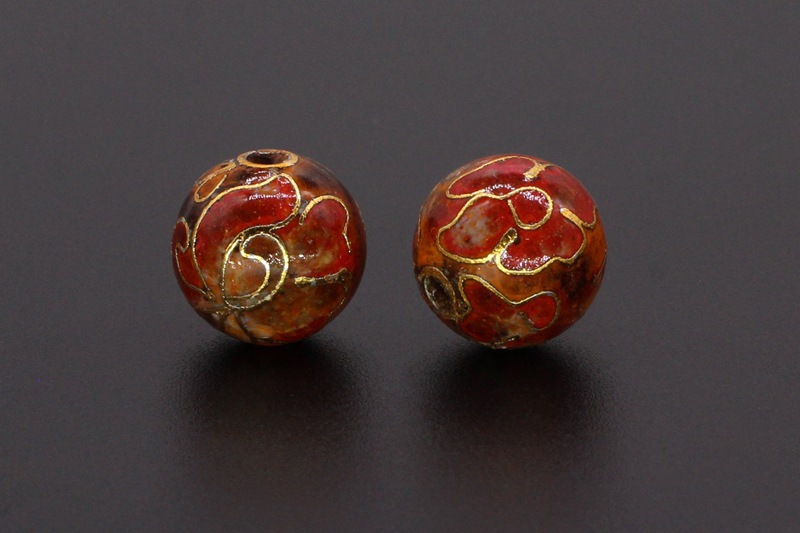 Traditional copper-based cloisonne enamel jewelry accessory beads, cloisonne multi-specification polished round beads pic 23