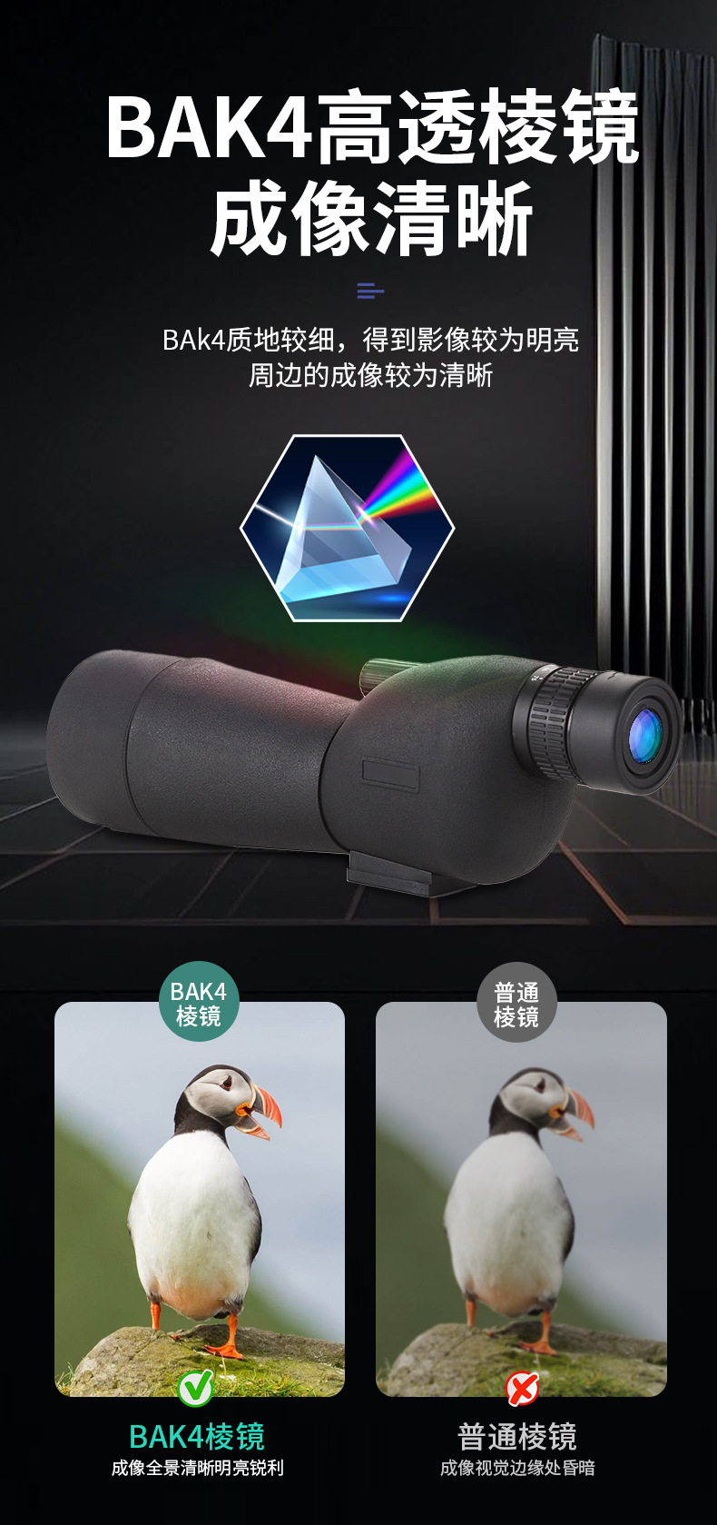 单筒变倍望远镜25-75x60高倍高清微光夜视赏月观鸟户外单筒望远镜详情7