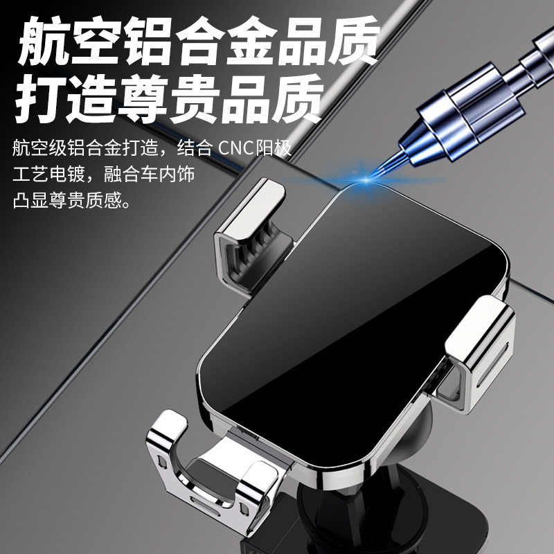 YC12 Gravity Phone Stand (Mirror surface + Hook) Metal Lock Hook Air Outlet Car phone stand, car gravity phone stand, car air outlet phone stand clamp pic 6