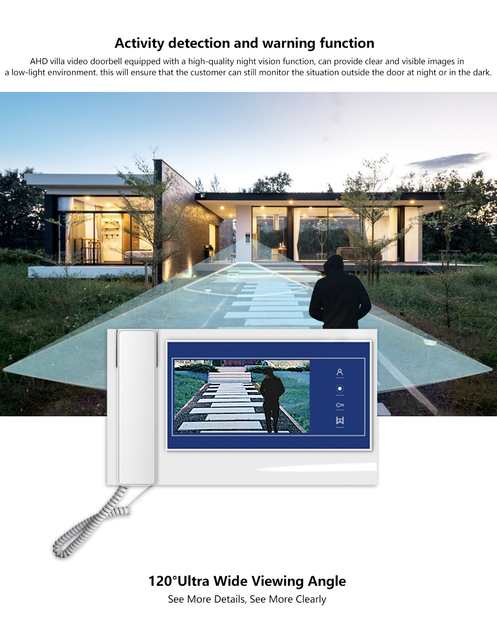 Venta directa de fábrica video timbre intercom visión nocturna hd ir smart villa home set interior cerradura intercom comercio exterior timbre de puerta al por mayor pic 5
