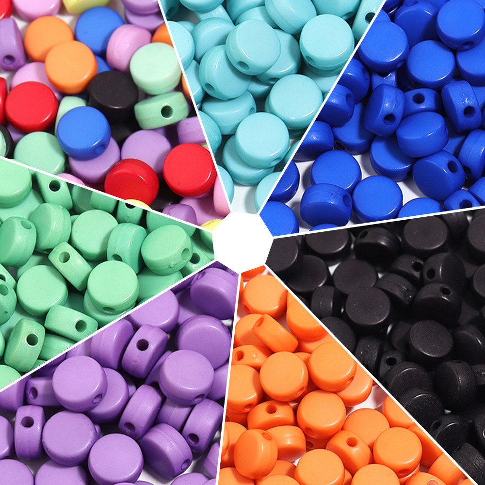 20颗一包跨境硅胶糖果色扁圆算盘珠扁隔珠 diy手串挂件饰品配件详情6