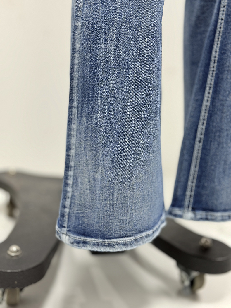 Aliexpress Cross-border Europe and America 2025 Spring New Embroidered jeans for women, high-quality straight-leg slimming stretch pants pic 14