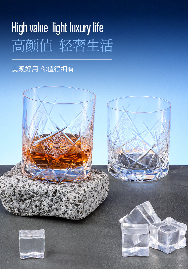 捷克进口高端威士忌酒杯礼盒装高档礼品江户切子洋酒杯水晶杯送礼详情9