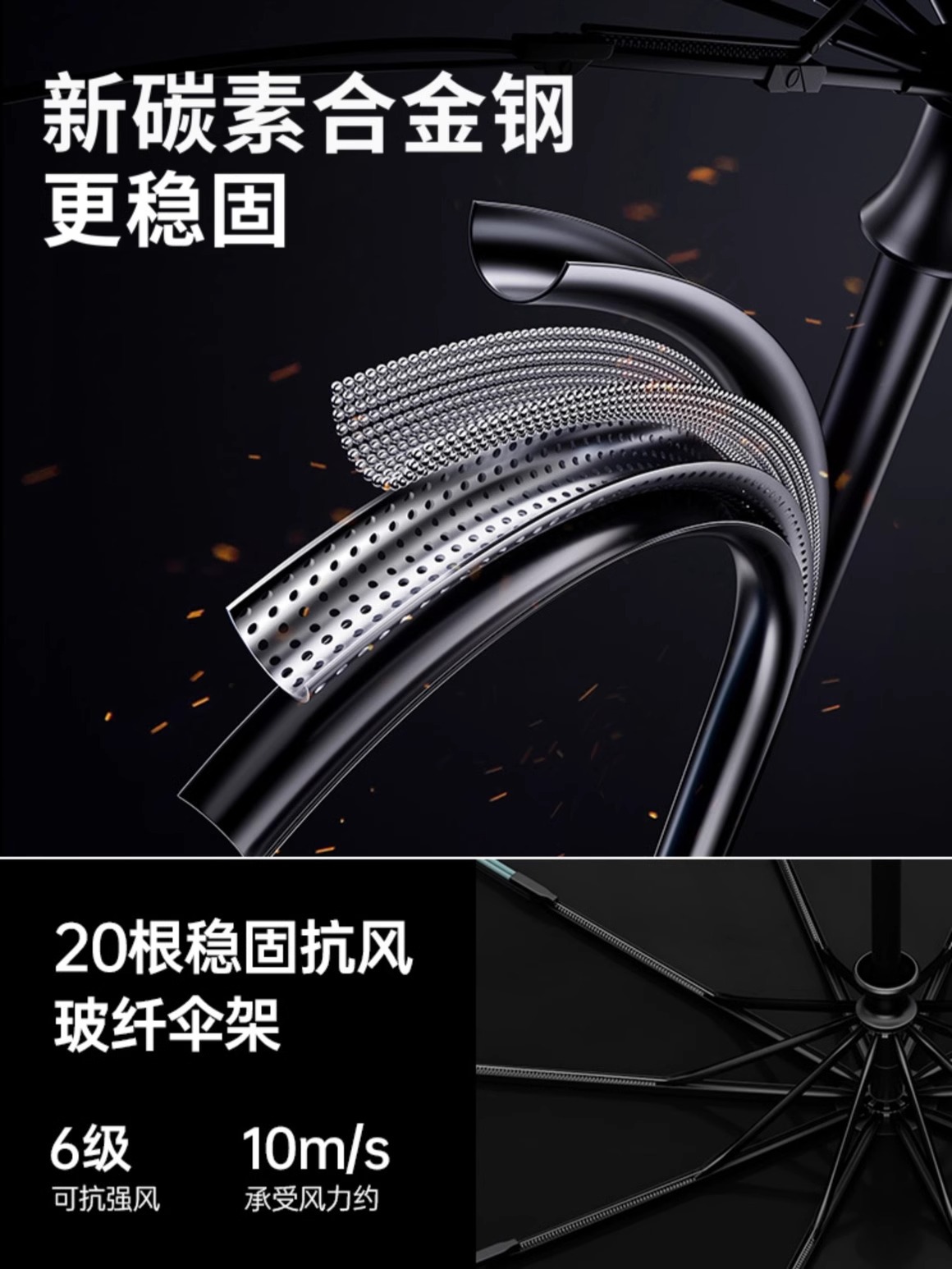 渐变全自动雨伞晴雨两用男女遮阳伞加大加厚加固折叠抗风学生上学详情10