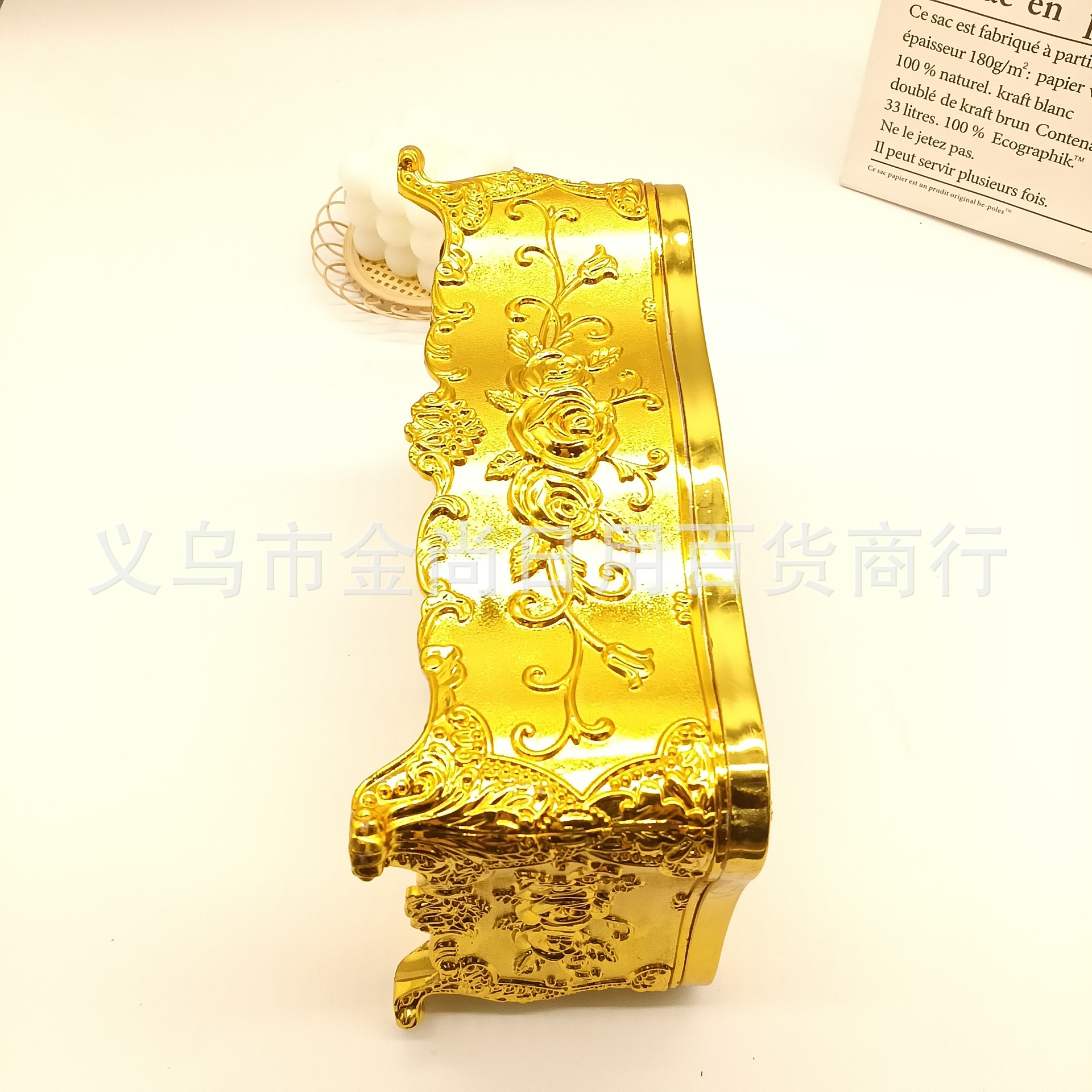 Cross-border Golden KTV hotel tissue box, plastic material for home and car use, multiple types of luxurious home tissue boxes pic 4