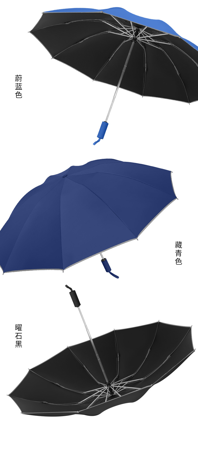 雨伞全自动大号折叠反向伞安全防回弹节节收铝骨晴雨伞防晒遮阳伞详情22
