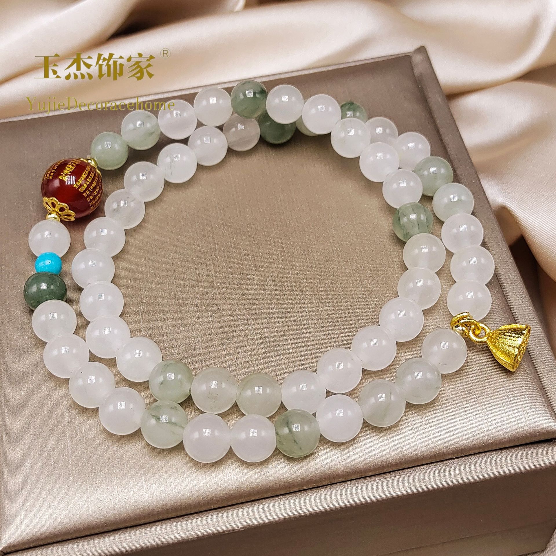 Chinese-style double-ring Tianshan jade bracelet for women, a niche, light luxury and high-end jade bracelet, simple and elegant, versatile accessory pic 6