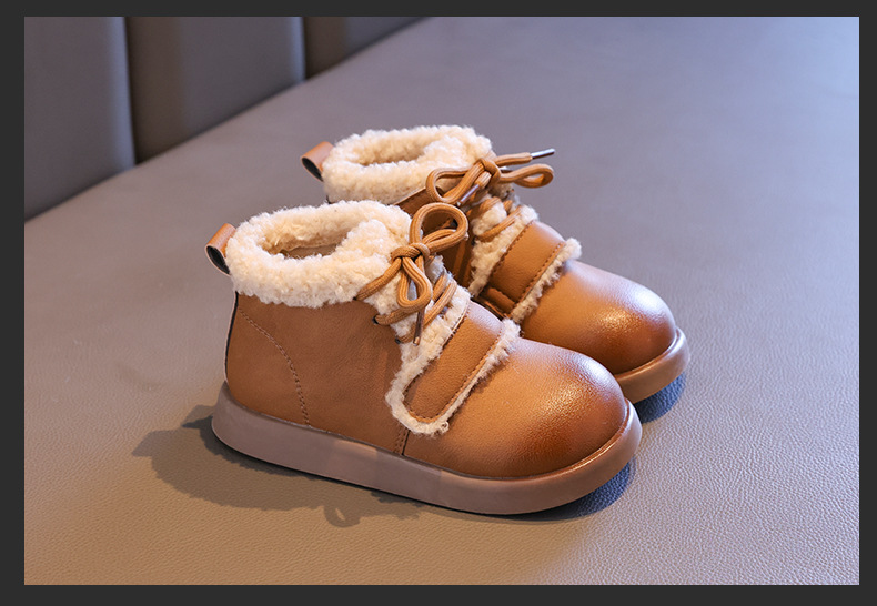 女童短筒棉靴2024冬新款中大童宝宝防滑加绒加厚棉鞋儿童保暖短靴详情11