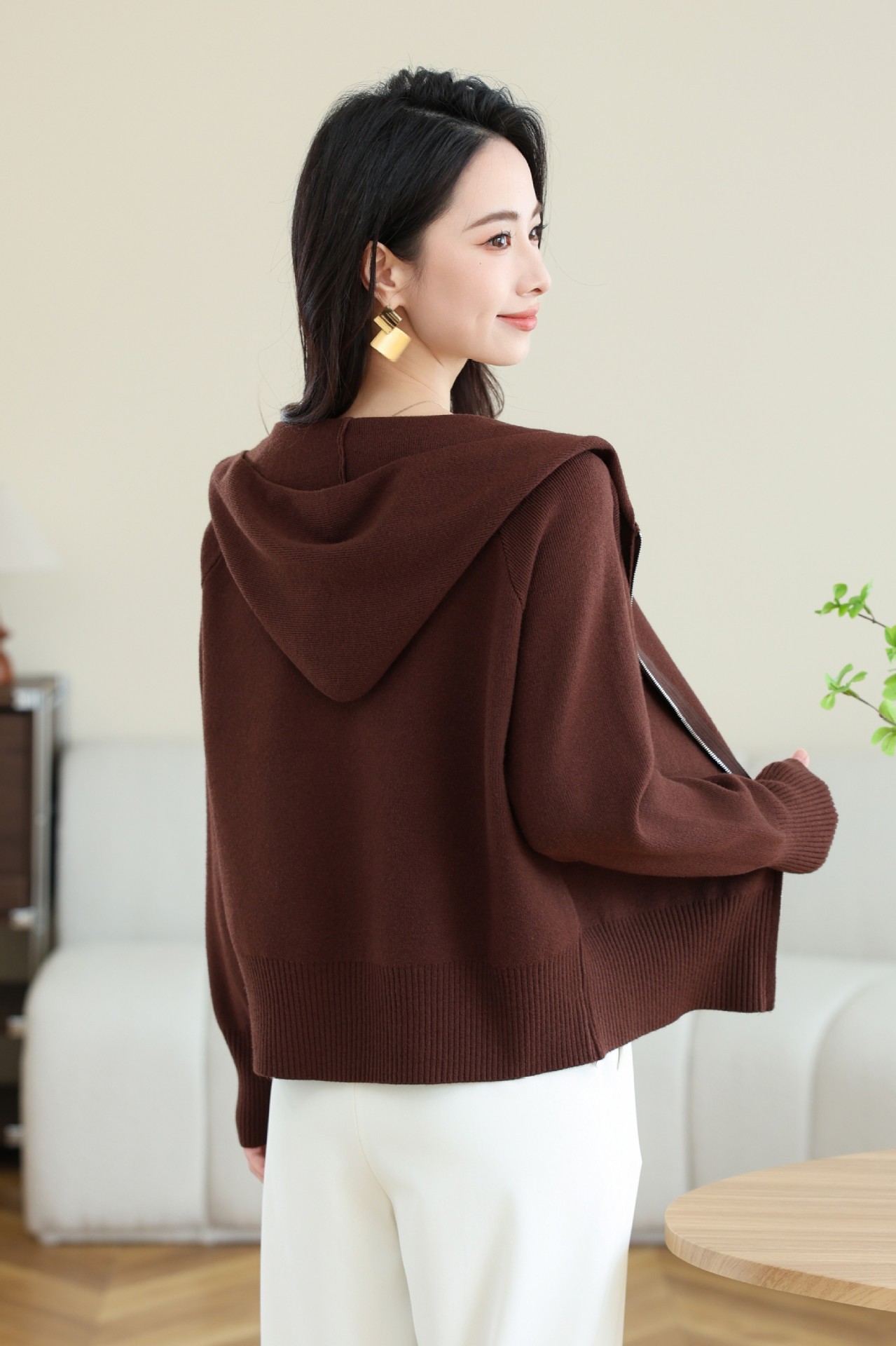 New Korean-style hoodie Ankela red soft and fluffy sweater for women autumn and winter loose and versatile laid-back coat, one-piece consignment pic 14