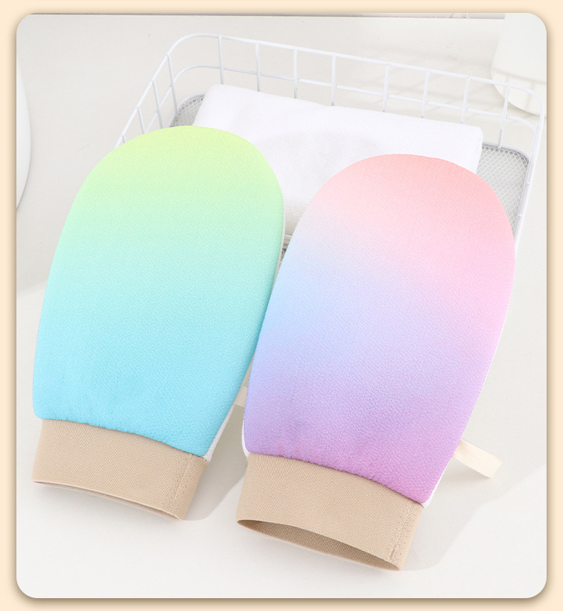 新款彩虹渐变搓澡巾无痛下泥洗澡巾家用搓澡手套高颜值洗澡搓澡巾详情30