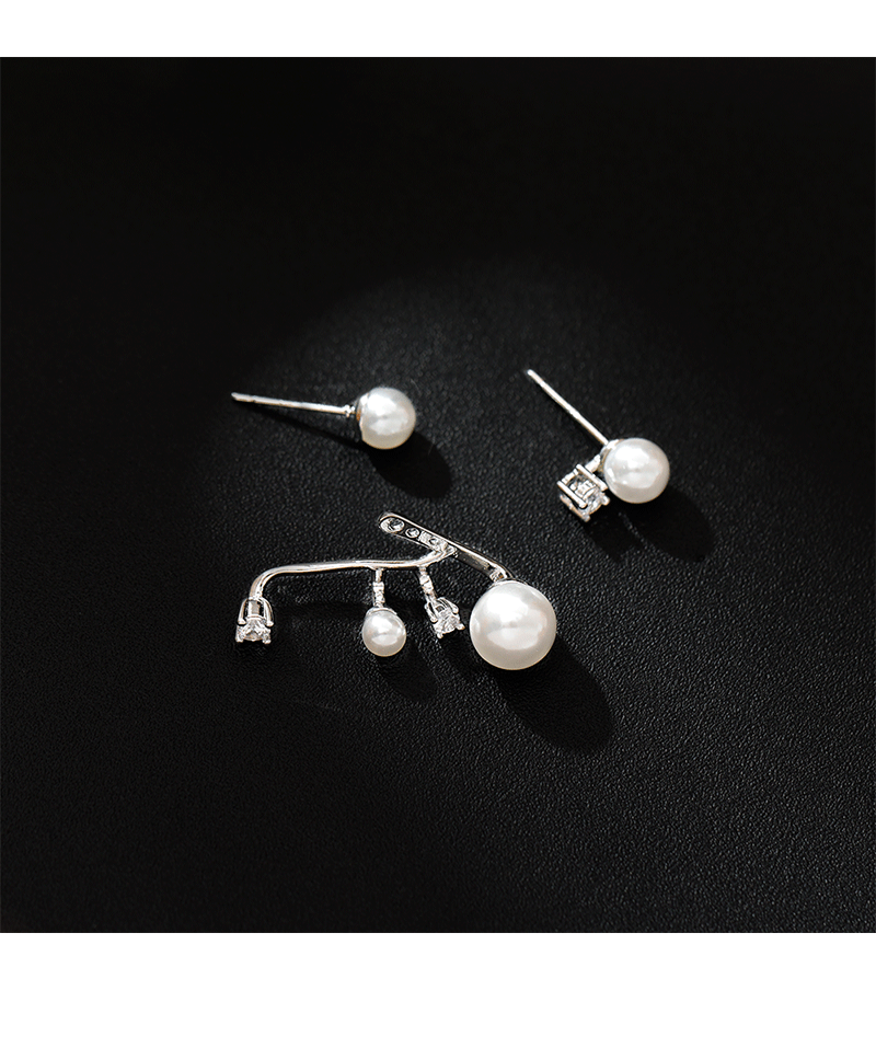 Hyacinth asimétrico diamante perla pendientes moda de las mujeres ligero extravagancia alto grado sentido gigante de buena mirada único y hermoso pendientes de oído pic 4