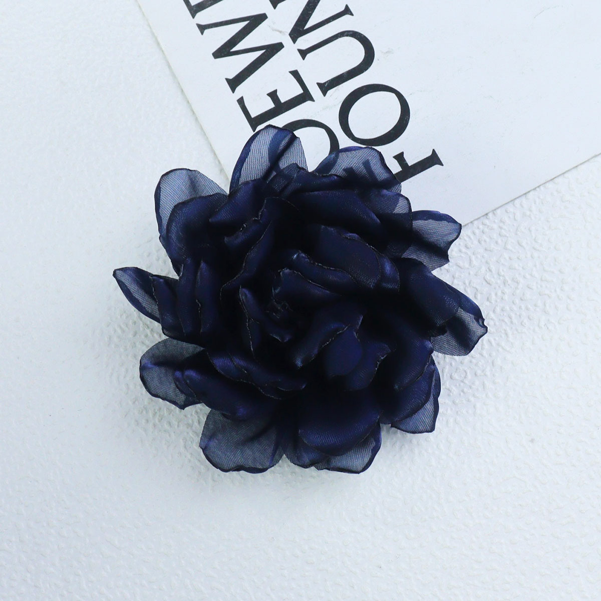 10cm欧根纱百合缎面烧边纱花diy手工头饰服饰辅料鞋花批发发饰详情4