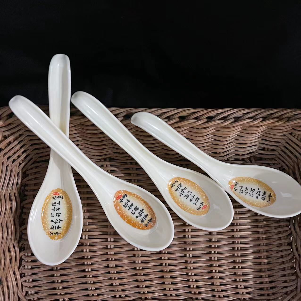 【 No. 3-10 】125 Auspicious Spoon 1400 per piece 125 Auspicious Spoon Melamine Spoon Long Handle Spoon with Hook Spoon Flat Bottom Spoon Spicy Hot Pot Spoon Soup Spoon Spoon One yuan supply pic 4