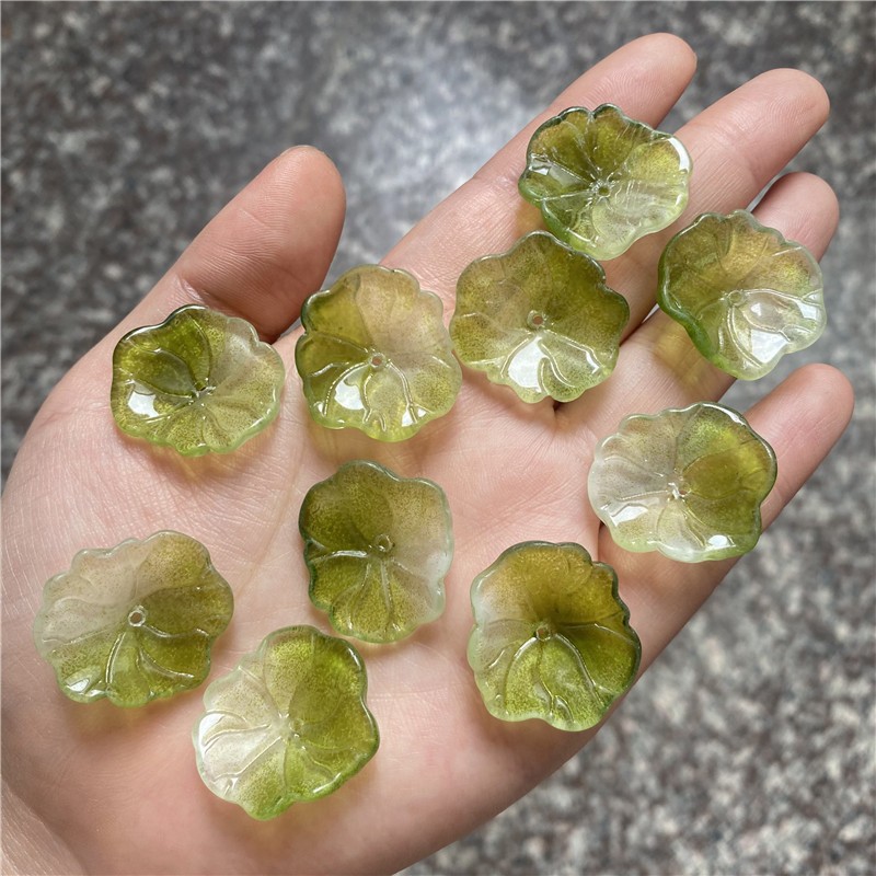 琉璃22*24mm立体圆荷叶diy古风发簪玉簪花叶子荷花步摇材料配件详情16