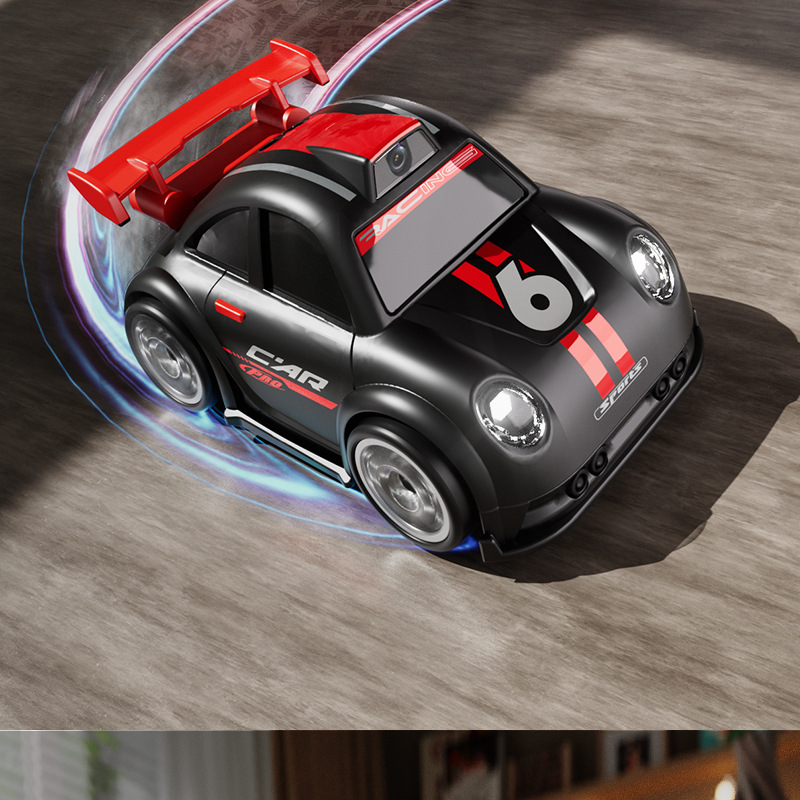 Cross-border remote control MINI car camera and photo cartoon Q-version mini screen control racing drifting C6 remote control car toy pic 8