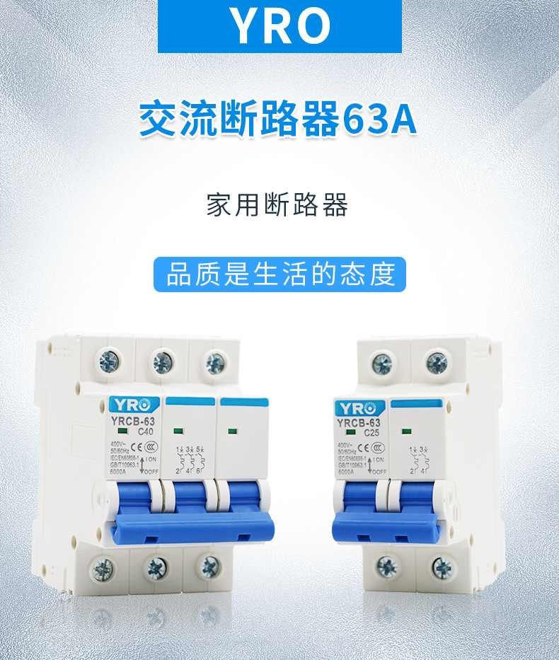 10A 16A 20A 25A 32A 40A 50A 63A 2P AC 400V微型断路器MCB pic 1