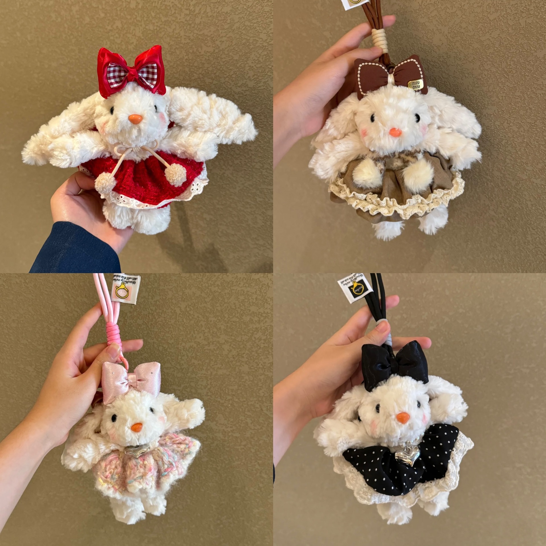 可爱垂耳兔毛绒玩偶钥匙扣包包挂件卡通高颜值礼物儿童玩具公仔娃娃详情2