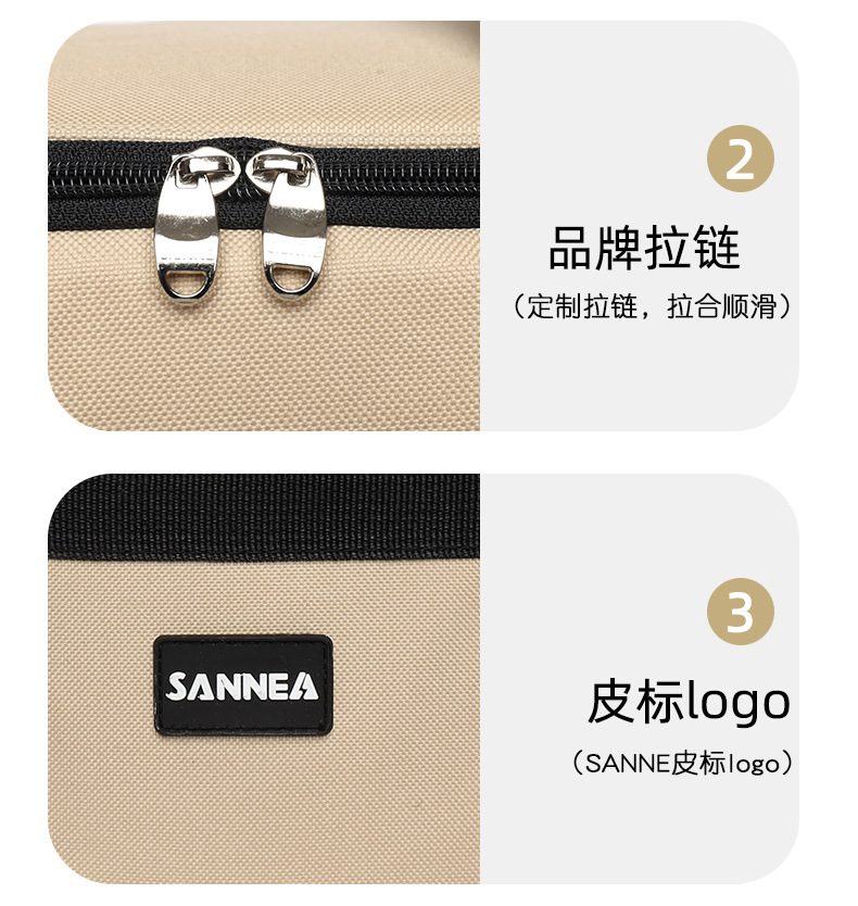SANNE Cross-border Oxford cloth lunch box bags, hand-purified color takeout bags, outdoor picnic insulated and fresh-keeping bento ice packs pic 5