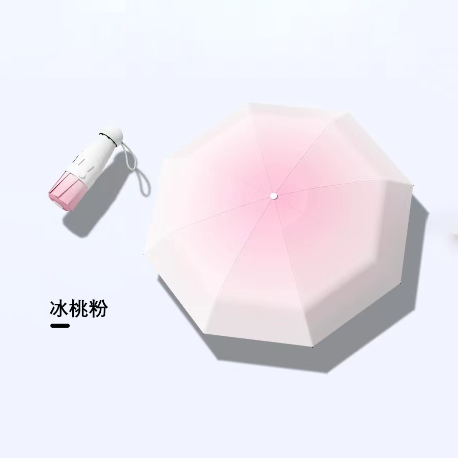 工厂新款五折伞渐变系胶囊伞太阳伞遮阳伞防紫外线小巧便携防晒伞详情30