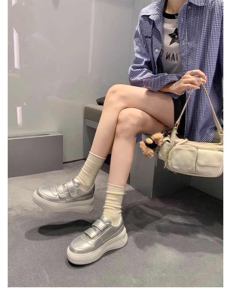 sheii苏茵茵同款~6.5cm厚底~笑脸魔术贴增高休闲运动板鞋女小白鞋详情20