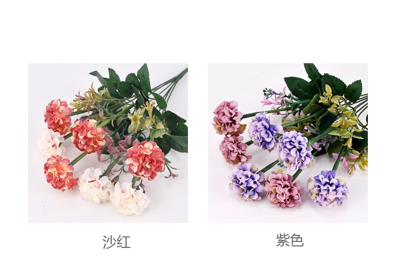 厂家仿真花油画绣球葱球菊小把绿植婚庆装饰假花批发宠物园艺花盆水培生态瓶详情5