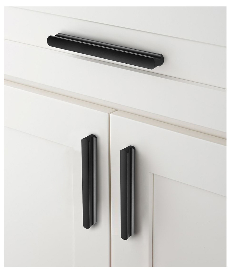 特价 柜门把手金色轻奢现代简约黑色抽屉柜子橱柜衣柜长拉手白色详情22